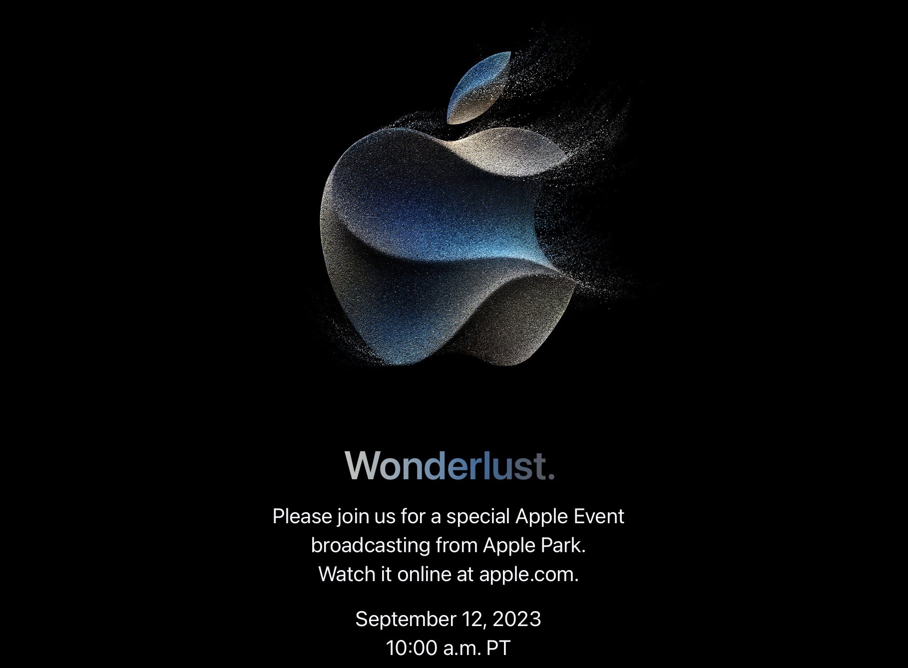 Apple invitation to Sept 12 event.